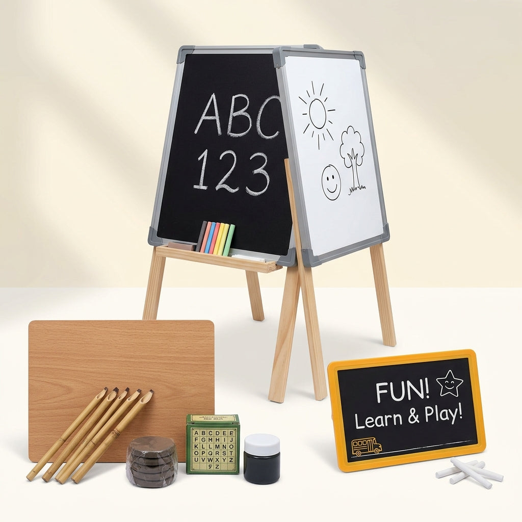 Combo Deal: Easel Board Set + Wooden Takhti Set