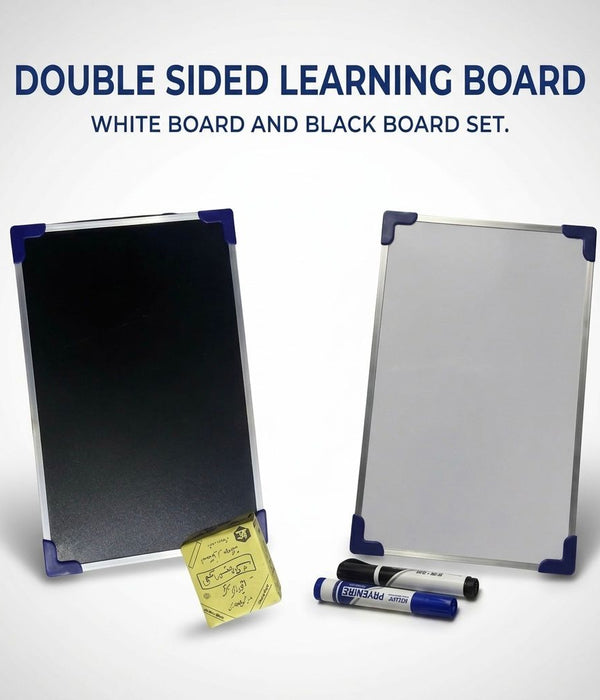 Double-Sided Learning Board for Kids – Whiteboard & Blackboard Set