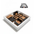 The Office Table Set Orange And Black Color. (5 Pieces)