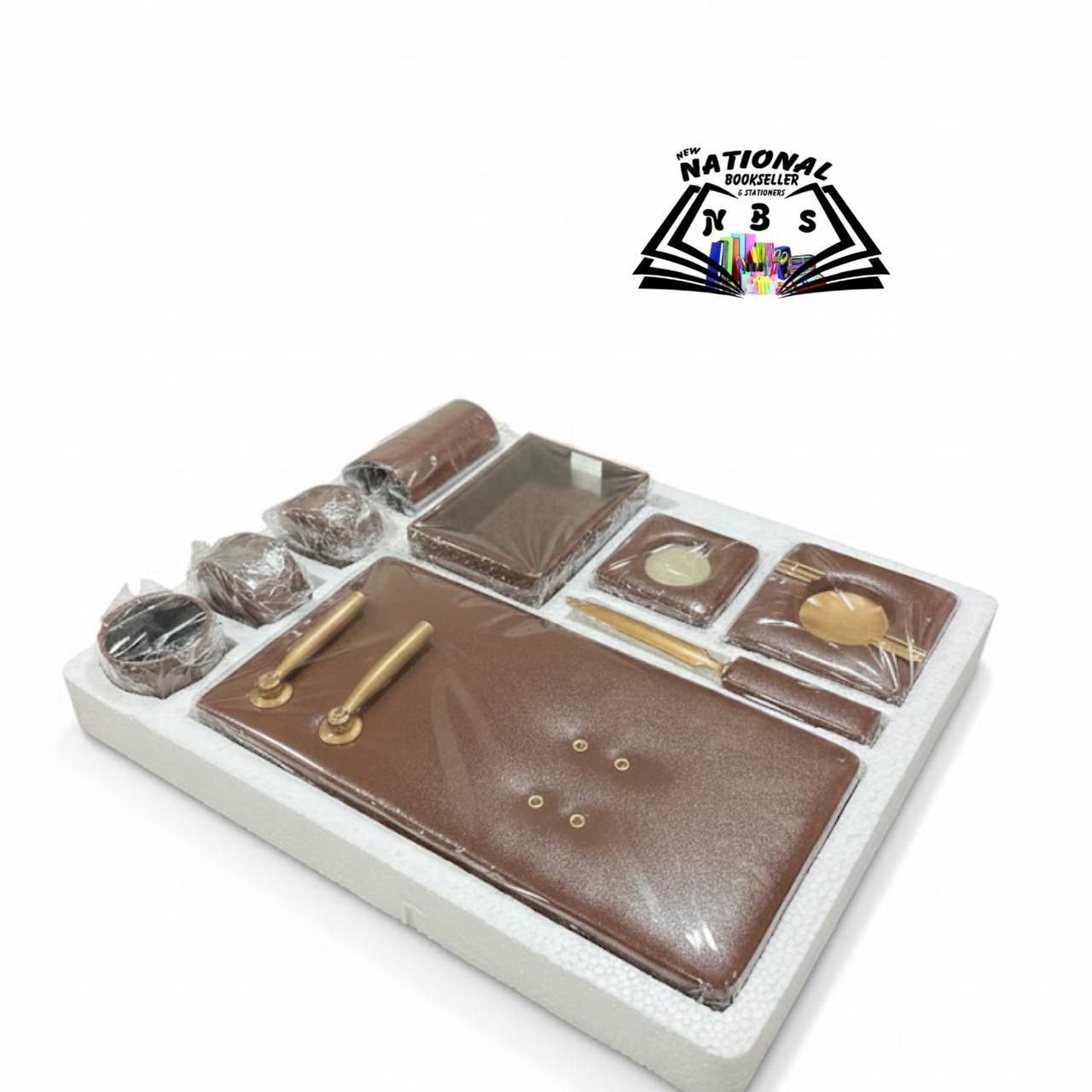 The Office Table Set Foam Brown Color. (9 Pieces)