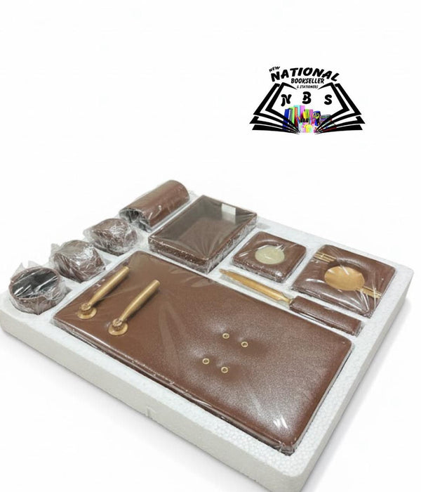 The Office Table Set Foam Brown Color. (9 Pieces)