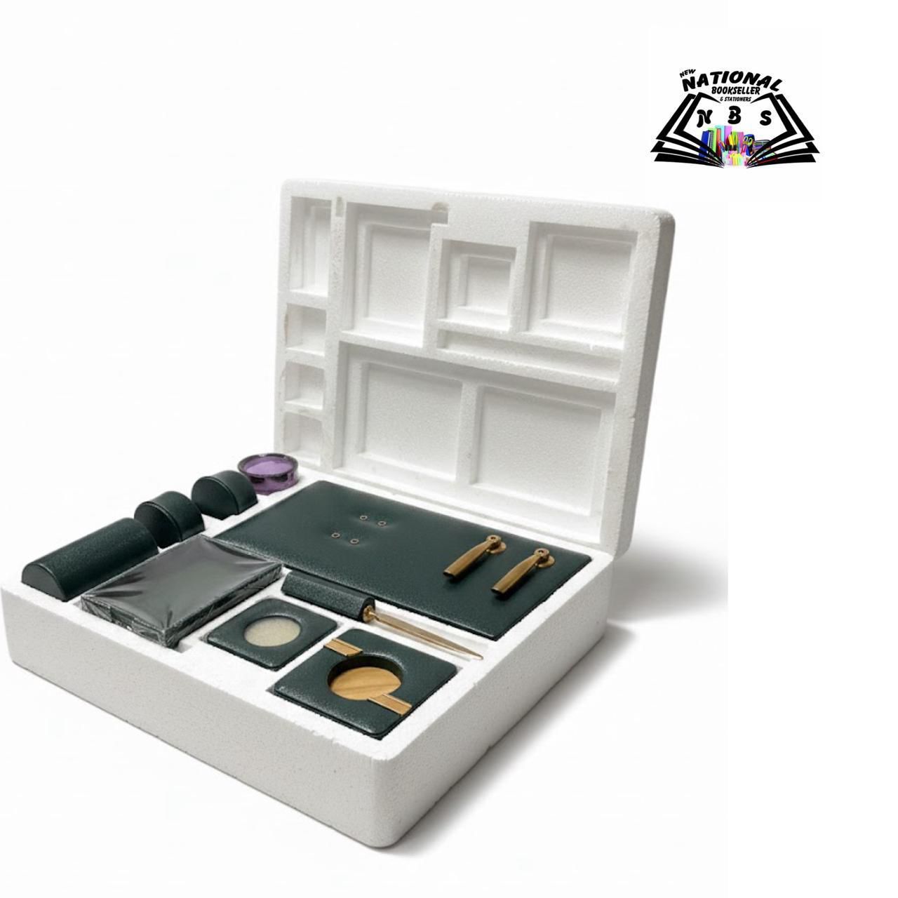 The Office Table Set Foam Green Color. (9 Pieces)