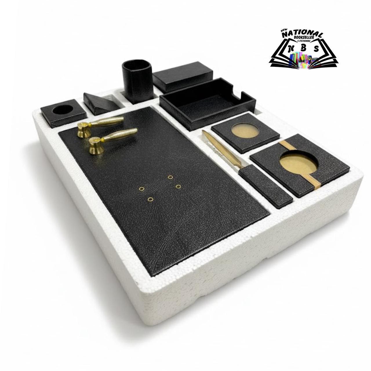 The Office Table Set Regzine Black Color. (9 Pieces)