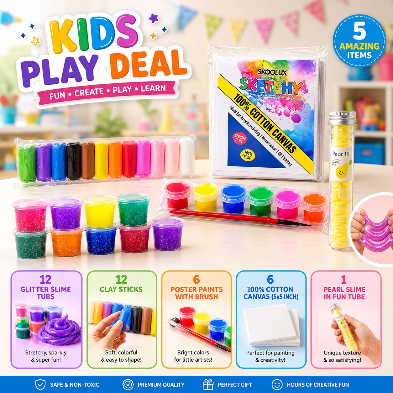 Kids Play Deal – 5 in 1 Creative Fun Box